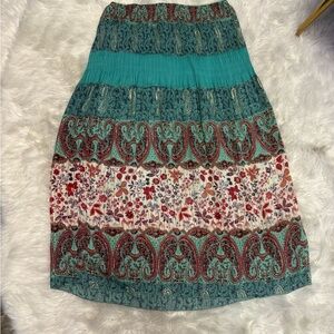Papillon Paisley Women's Skirt - Teal and Red